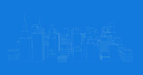 Futuristic Virtual City Blueprint on Blue Background - Download Free Stock Images Pikwizard.com