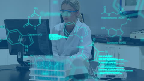 Scientist Analyzing Medical Data on Computer