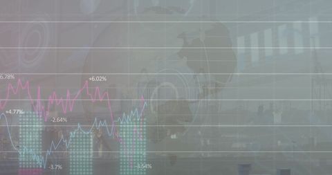 Dynamic Financial Graphs with Cityscape and Global Finance Theme - Download Free Stock Images Pikwizard.com