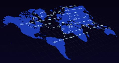 Global Communication Network Growing Across World Map - Download Free Stock Images Pikwizard.com