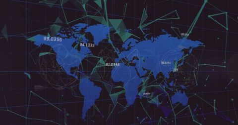 Futuristic Global Connectivity Map with Digital Data Interface - Download Free Stock Images Pikwizard.com