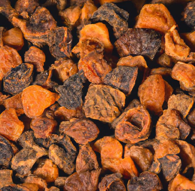 This image captures the close detail of dried apricot pieces, showcasing texture and color variation. Useful for food blogs, nutrition articles, or marketing materials for healthy snacks and natural products.