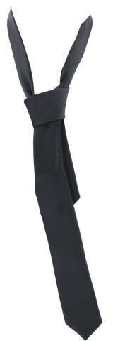 Classic black tie and copy space on transparent background