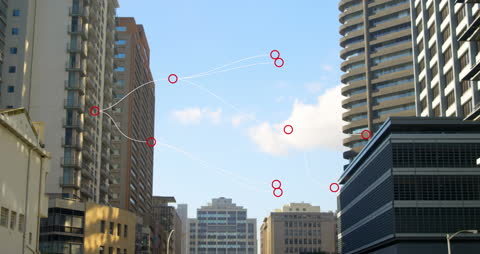 Dynamic Network Connections Between Urban Skyscrapers