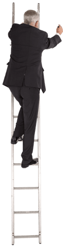 mature businessman on career ladder transparent background - Download Free Stock Videos Pikwizard.com
