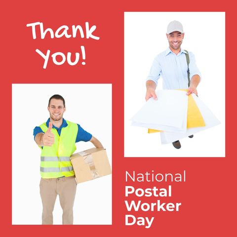 national postal worker day celebration with male postal workers - Download Free Stock Templates Pikwizard.com