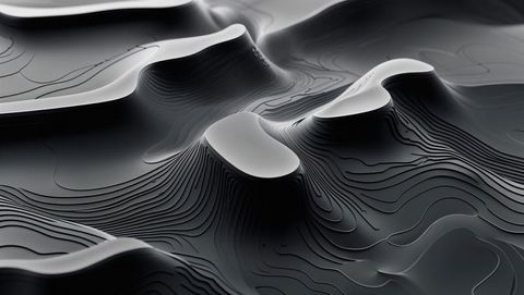 Abstract Topography of Sculpted Hills in Virtual Landscape