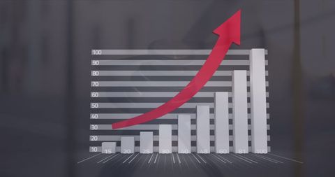 Rising Bar Graph Against Digital Background Forecasts Economic Growth - Download Free Stock Images Pikwizard.com