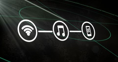 Digital Connectivity Concept with Music Streaming Icons - Download Free Stock Images Pikwizard.com