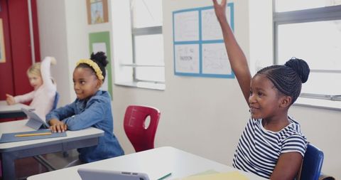 Curious Students in Modern Classroom Embracing Technology