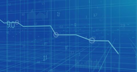 Digital Financial Data Visualization with Blue Background - Download Free Stock Images Pikwizard.com