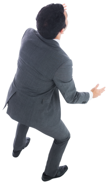 Back View Biracial Businessman Holding Gesture Isolated on Transparent Background - Download Free Stock Videos Pikwizard.com