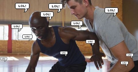 Dance Training Concept with Workout Team Featuring Humor