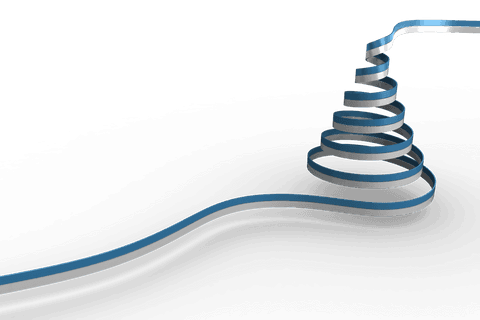 digital christmas tree with spiral ribbon lug transparent - Download Free Stock Videos Pikwizard.com