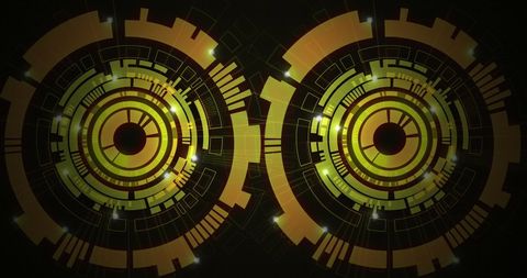 Futuristic Digital Interface with Circular Technology Patterns - Download Free Stock Images Pikwizard.com