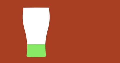 Abstract Minimalist Pint Glass with Green Drink on Red Background - Download Free Stock Images Pikwizard.com