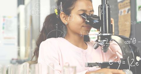 Young African-American Girl Exploring Science with Microscope - Download Free Stock Images Pikwizard.com