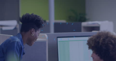 Creative Collaboration in Modern Office with Abstract Animation