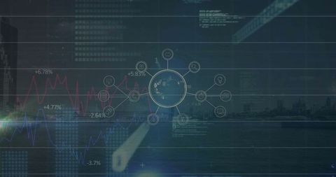 Digital Connections and Data Processing Overlays in Global Finance Concept - Download Free Stock Images Pikwizard.com