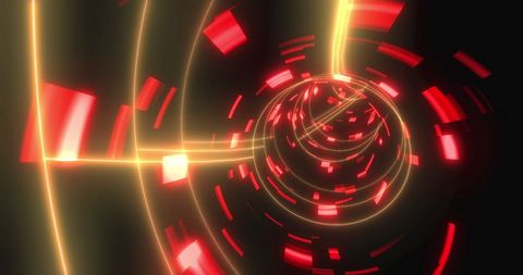 Hypnotic Lights Tunnel with Fast-Moving Red and Yellow Streaks - Download Free Stock Images Pikwizard.com