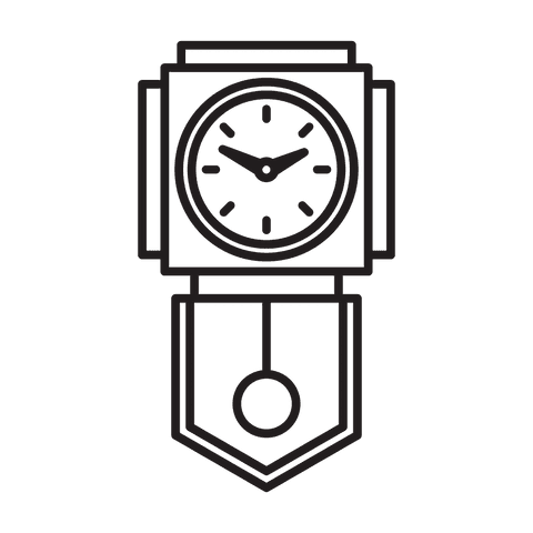Stylized Black Clock Illustration on Transparent Background - Download Free Stock Videos Pikwizard.com