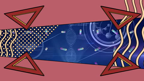 Geometric Graphics with DNA and Molecules Backdrop