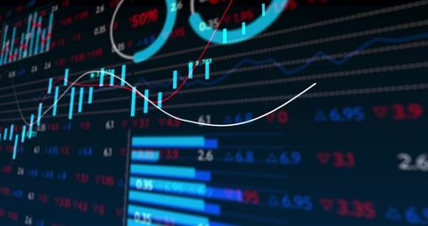 Dynamic Stock Market Ticker Against Code Background - Download Free Stock Images Pikwizard.com
