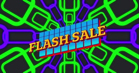 Vibrant flash sale neon retro design
