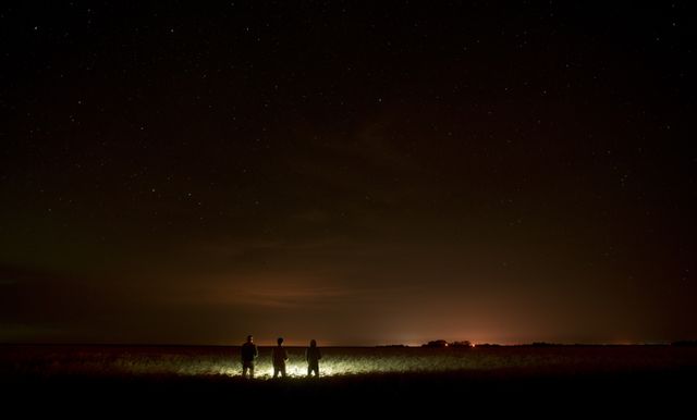 Group Spectators Stargazing in Night Sky Lit by Distant Lights - Download Free Stock Photos Pikwizard.com