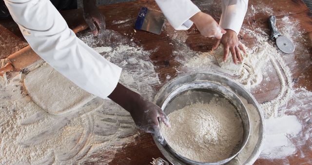 Hands Preparing Dough in Professional Kitchen - Download Free Stock Images Pikwizard.com