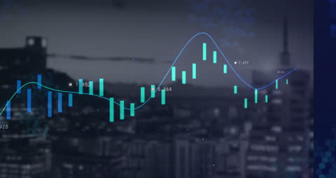 Financial Data Analytics with Cityscape Background