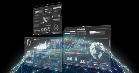 Global Data Processing and AI Visualization Over Globe - Download Free Stock Images Pikwizard.com