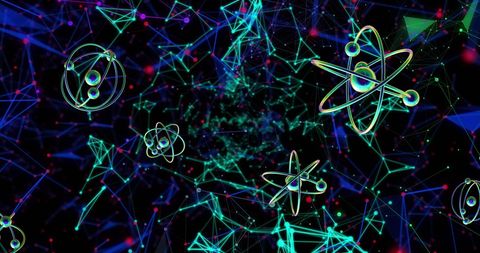 Colorful Digital Visualization of Atoms and Data Networks - Download Free Stock Images Pikwizard.com