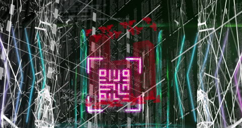 Digital QR Code Animation and Network Connections
