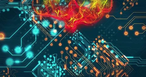 Digital Brain Rotating Over Holographic Circuit Board - Download Free Stock Images Pikwizard.com
