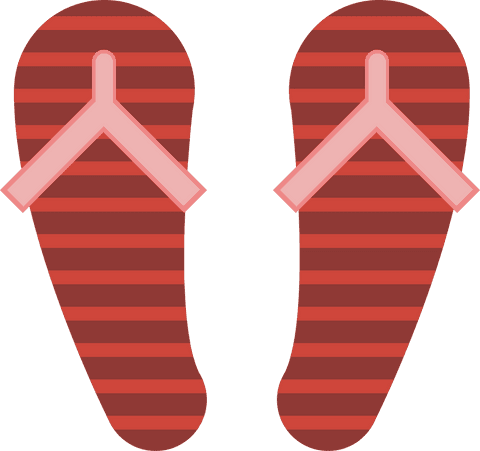 Red flip-flops on transparent background for fashion and summer