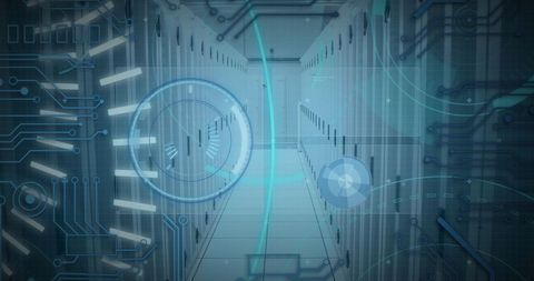 Digital Interface with 5G Tech Overlay in Server Room - Download Free Stock Images Pikwizard.com