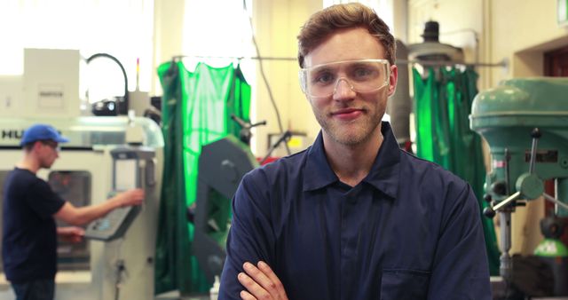 Confident Male Engineer in Manufacturing Facility - Download Free Stock Images Pikwizard.com