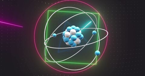 Digital Representation of Atom Models with Neon Accents - Download Free Stock Images Pikwizard.com