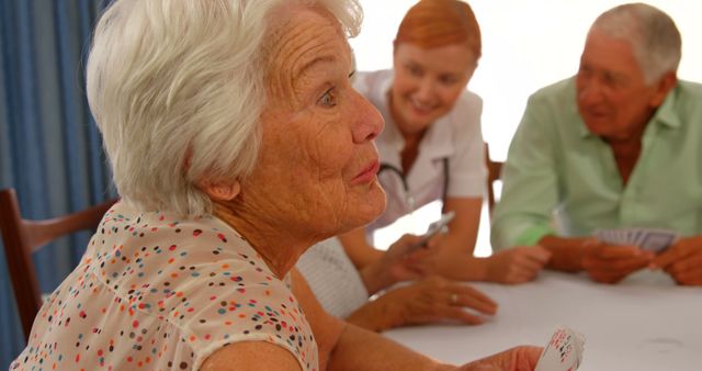 Happy Senior Community Playing Cards Together - Download Free Stock Images Pikwizard.com