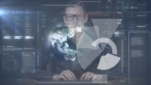 Data Processing Animation With Futuristic Interface