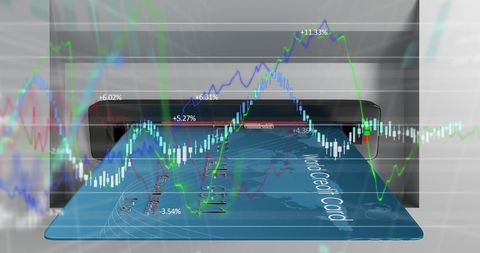 Global finances with atm credit card and data overlay