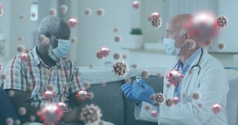 Doctor Administering Vaccine to Senior During Pandemic