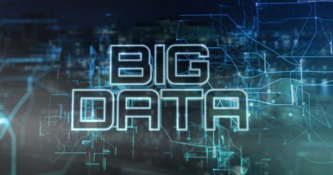 Futuristic big data concept overlay on cityscape