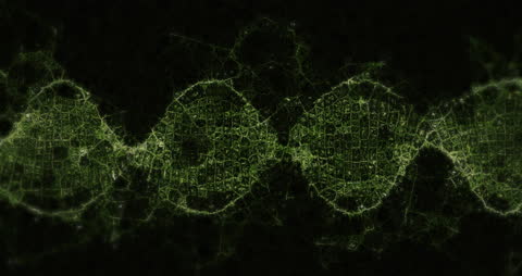 Futuristic DNA Strand Animation with Math Formulas