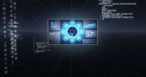 Digital Interface with Data Processing and Statistics Display - Download Free Stock Images Pikwizard.com
