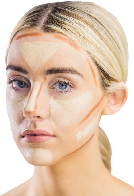 Portrait of Woman with Contouring Makeup on Transparent Background - Download Free Stock Videos Pikwizard.com