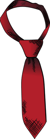 Red tie illustration with transparent background