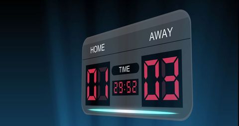 Digital Scoreboard Displaying Sports Game Information - Download Free Stock Images Pikwizard.com
