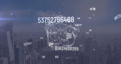 Digital Data Processing Network over Cityscape - Download Free Stock Images Pikwizard.com